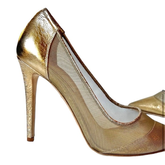 DVF Gold Mesh Stiletto Heels 9.5 - Picture 4 of 11